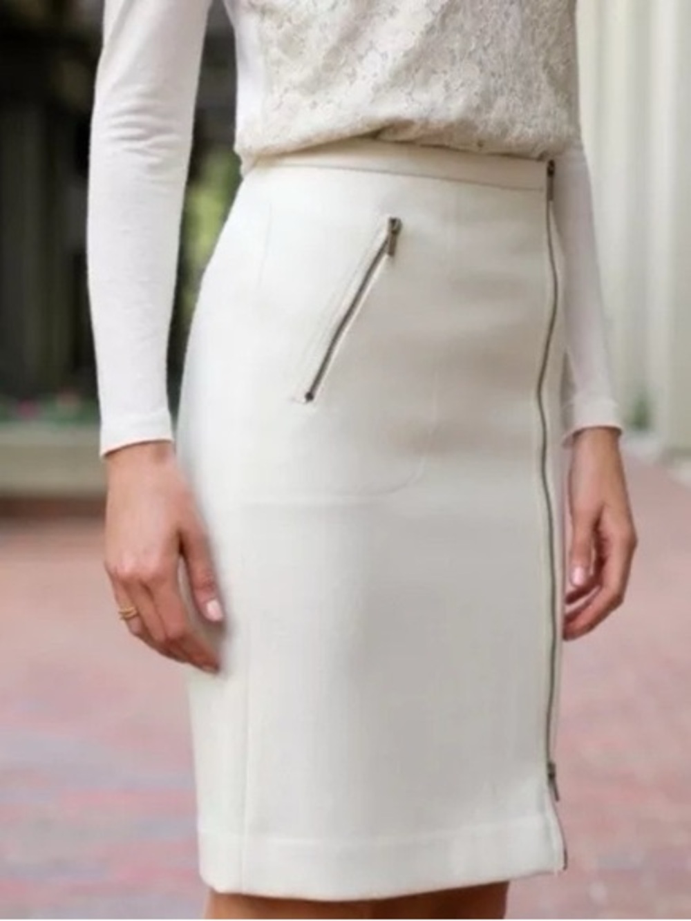 J. Crew Ivory A-Line Skirt